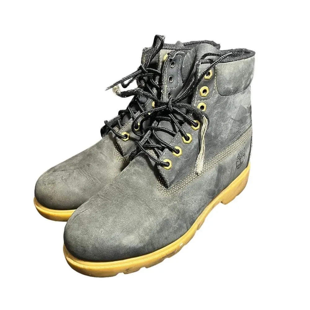 Timberland Mens Navy Blue Nubuck Leather Boots Outdoors Size 8 M